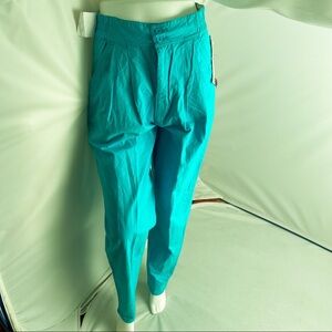 Bonjour vintage turquoise high waist pleat pants